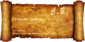 Chovan Barna névjegykártya