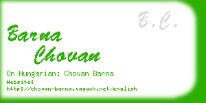 barna chovan business card